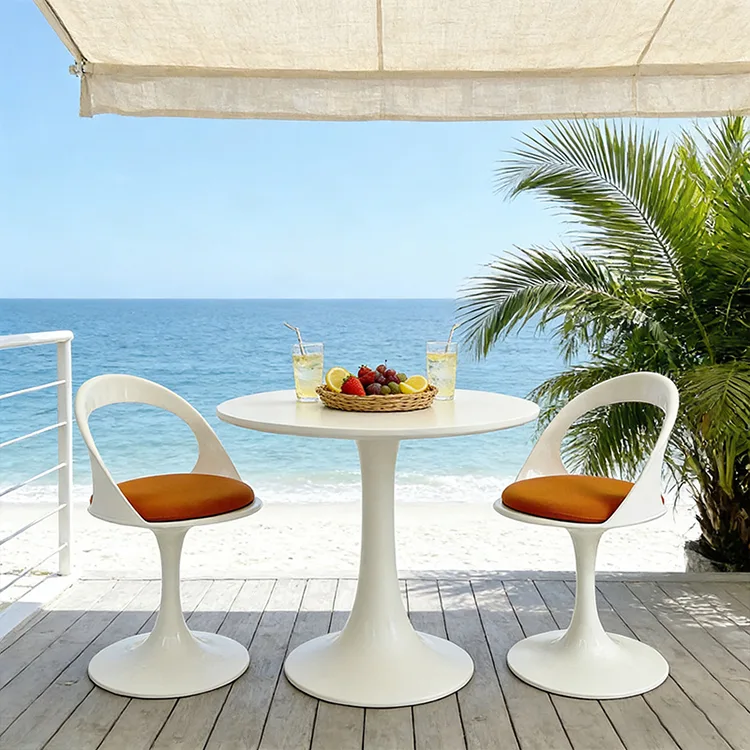 Modern Tulip Cutout FRP Lounge Chair