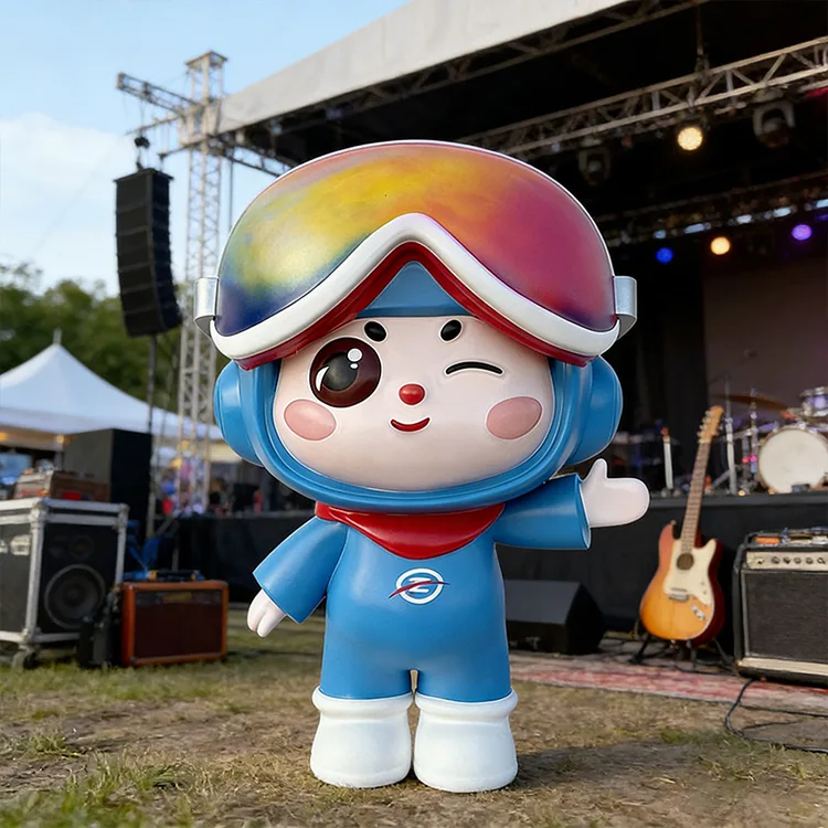 Rainbow Fiberglass Mascot Sculpture